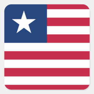 Pegatina Cuadrada Bandera de Liberia