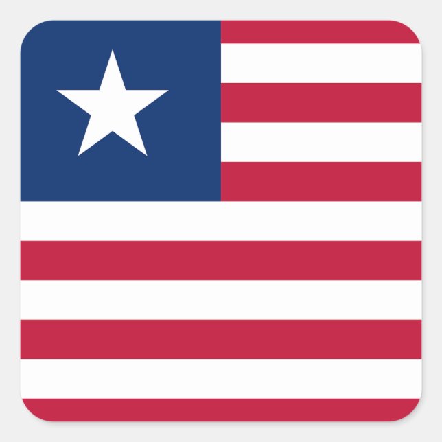 Pegatina Cuadrada Bandera de Liberia (Anverso)