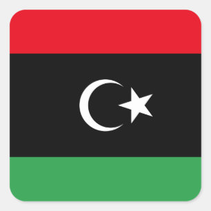 Pegatina Cuadrada Bandera de Libia (Libia)