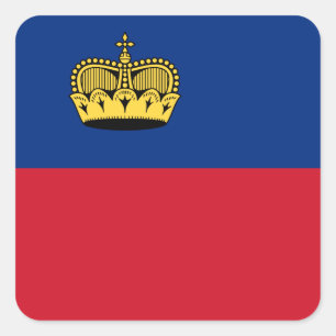 Pegatina Cuadrada Bandera de Liechtenstein
