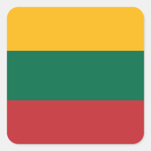 Pegatina Cuadrada Bandera de Lituania