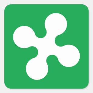 Pegatina Cuadrada Bandera de Lombardia