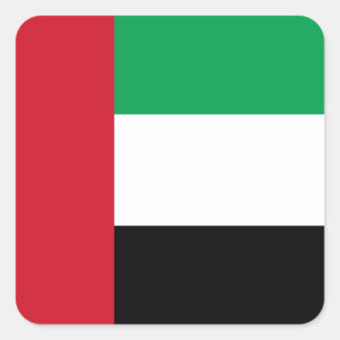 Pegatina Cuadrada Bandera de los Emiratos Árabes Unidos