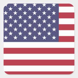 Pegatina Cuadrada Bandera de los Estados Unidos (Estados Unidos)