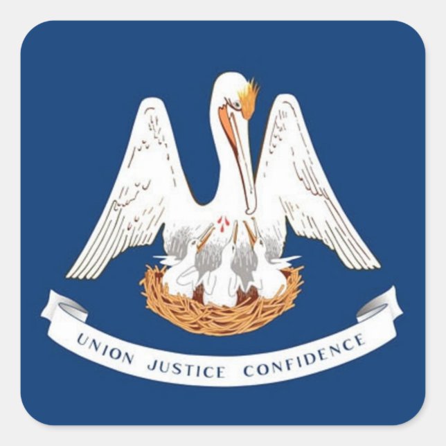 Pegatina Cuadrada Bandera de Luisiana (Anverso)