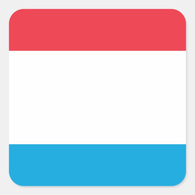 Pegatina Cuadrada Bandera de Luxemburgo - Lëtzebuerger Fändel - Drap (Anverso)