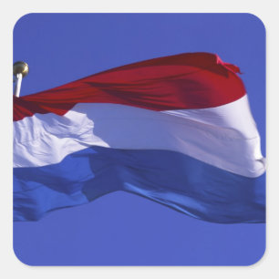 Pegatina Cuadrada bandera de Luxemburgo RF)