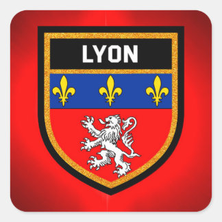 Pegatina Cuadrada Bandera de Lyon