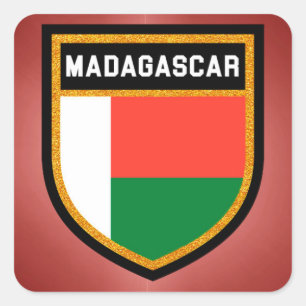 Pegatina Cuadrada Bandera de Madagascar