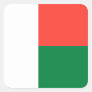 Pegatina Cuadrada Bandera de Madagascar
