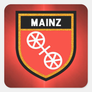 Pegatina Cuadrada Bandera de Mainz