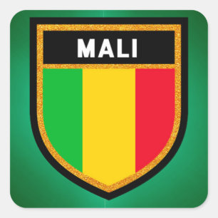 Pegatina Cuadrada Bandera de Mali