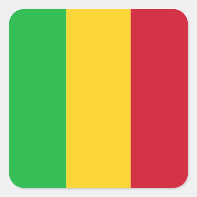 Pegatina Cuadrada Bandera de Mali (Anverso)