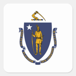 Pegatina Cuadrada Bandera de Massachusetts