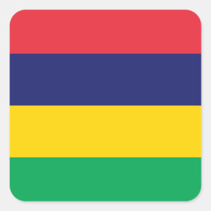 Pegatina Cuadrada Bandera de Mauricio