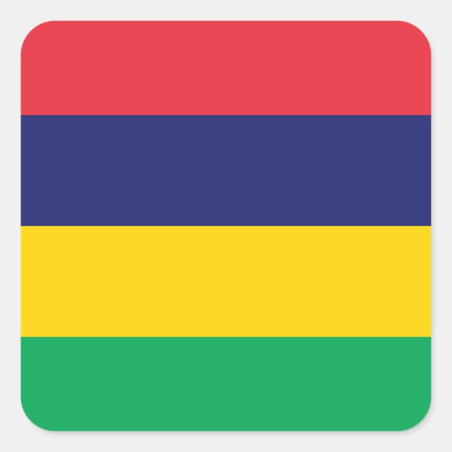 Pegatina Cuadrada Bandera de Mauricio (Anverso)