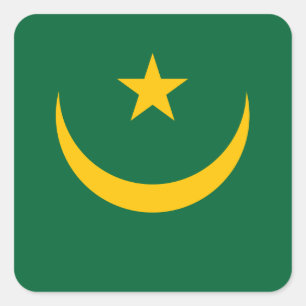 Pegatina Cuadrada Bandera de Mauritania
