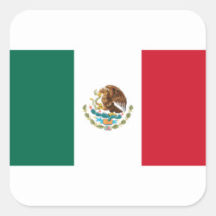 Pegatina Cuadrada Bandera de México - Bandera de México