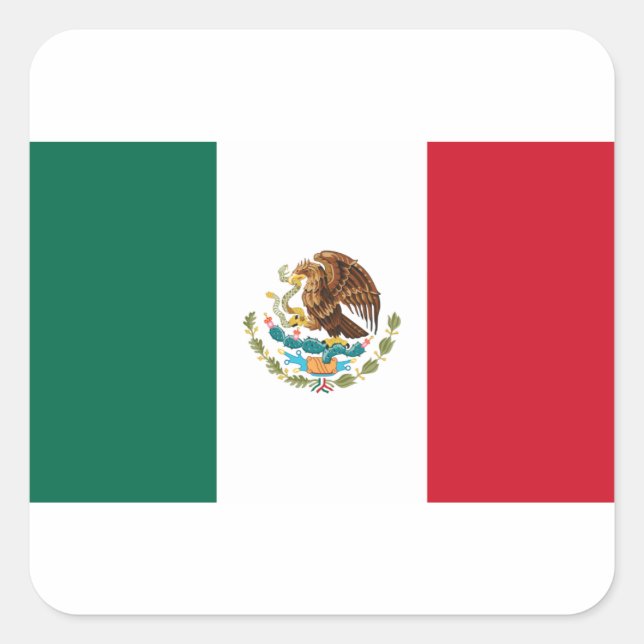 Pegatina Cuadrada Bandera de México - Bandera de México (Anverso)
