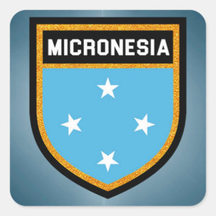 Pegatina Cuadrada Bandera de Micronesia