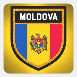 Pegatina Cuadrada Bandera de Moldavia