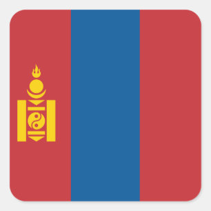Pegatina Cuadrada Bandera de Mongolia (mongol)