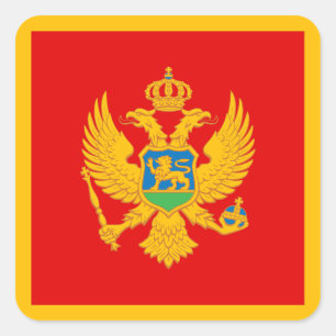 Pegatina Cuadrada Bandera de Montenegro