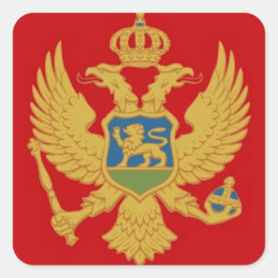 Pegatina Cuadrada Bandera de Montenegro
