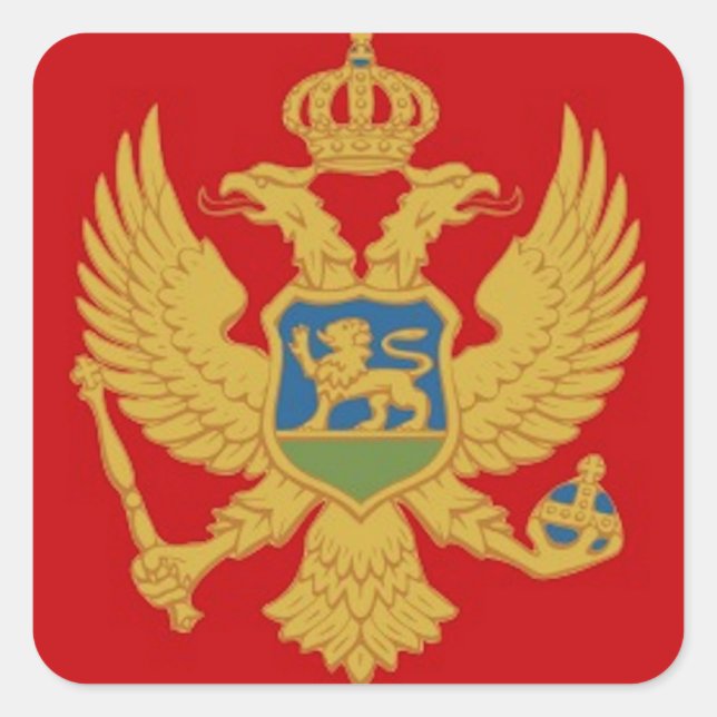 Pegatina Cuadrada Bandera de Montenegro (Anverso)