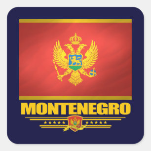Pegatina Cuadrada Bandera de Montenegro