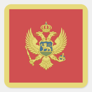 Pegatina Cuadrada Bandera de Montenegro