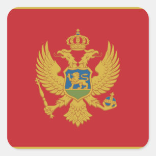 Pegatina Cuadrada Bandera de Montenegro