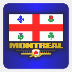 Pegatina Cuadrada Bandera de Montreal