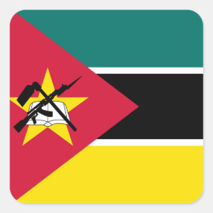 Pegatina Cuadrada Bandera de Mozambique