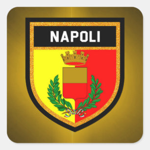 Pegatina Cuadrada Bandera de Napoli