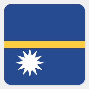 Pegatina Cuadrada Bandera de Nauru