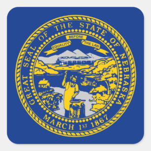Pegatina Cuadrada Bandera de Nebraska