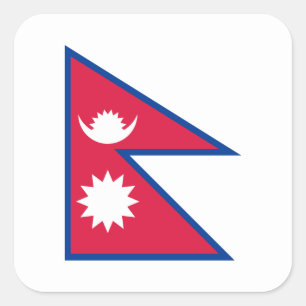Pegatina Cuadrada Bandera de Nepal