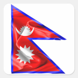 Pegatina Cuadrada Bandera de Nepal