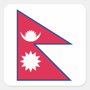Pegatina Cuadrada Bandera de Nepal (nepalés)