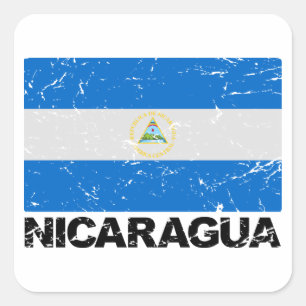Pegatina Cuadrada Bandera de Nicaragua