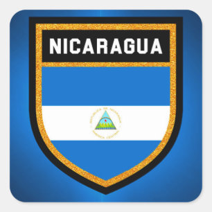 Pegatina Cuadrada Bandera de Nicaragua
