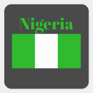 Pegatina Cuadrada Bandera de Nigeria