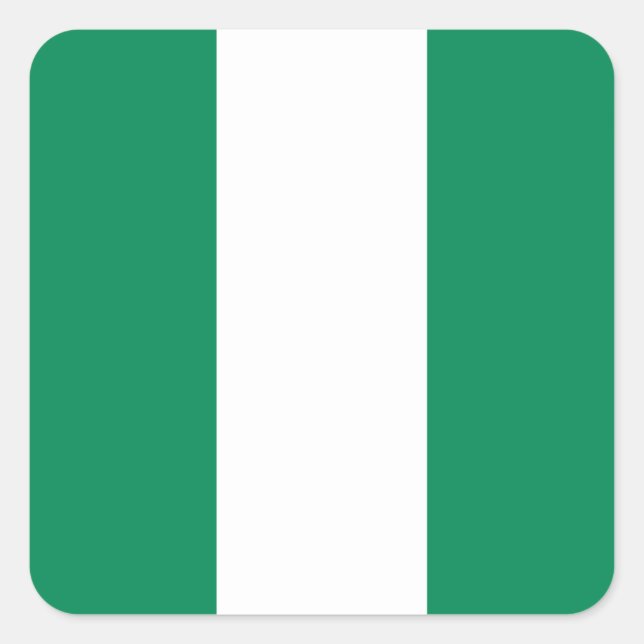 Pegatina Cuadrada Bandera de Nigeria (nigeriana) (Anverso)
