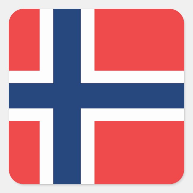 Pegatina Cuadrada Bandera de Noruega (Anverso)