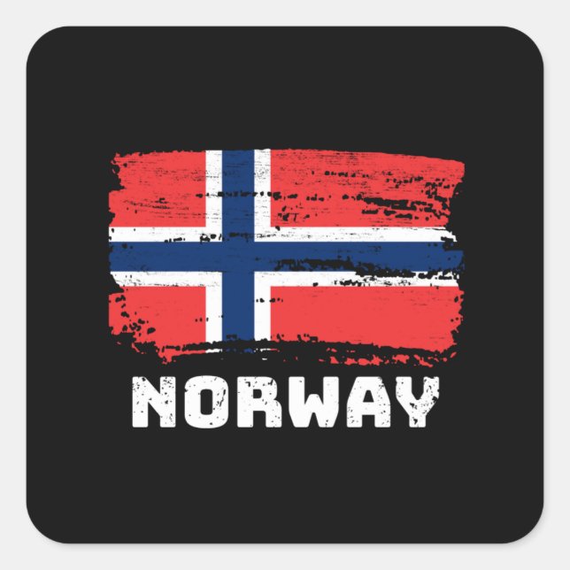 Pegatina Cuadrada Bandera de Noruega (Anverso)