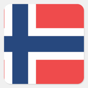Pegatina Cuadrada Bandera de Noruega