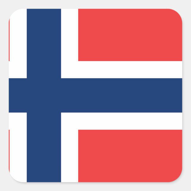 Pegatina Cuadrada Bandera de Noruega (Anverso)