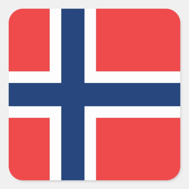 Pegatina Cuadrada Bandera de Noruega (Anverso)