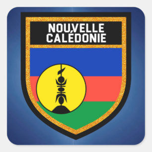 Pegatina Cuadrada Bandera de Nueva Caledonia